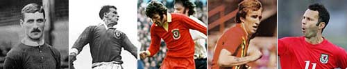 Billy Meredith, John Charles, John Toshack, Joey Jones and Ryan Gigs